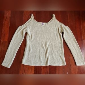 Cream Cold Shoulder Francesca's Sweater